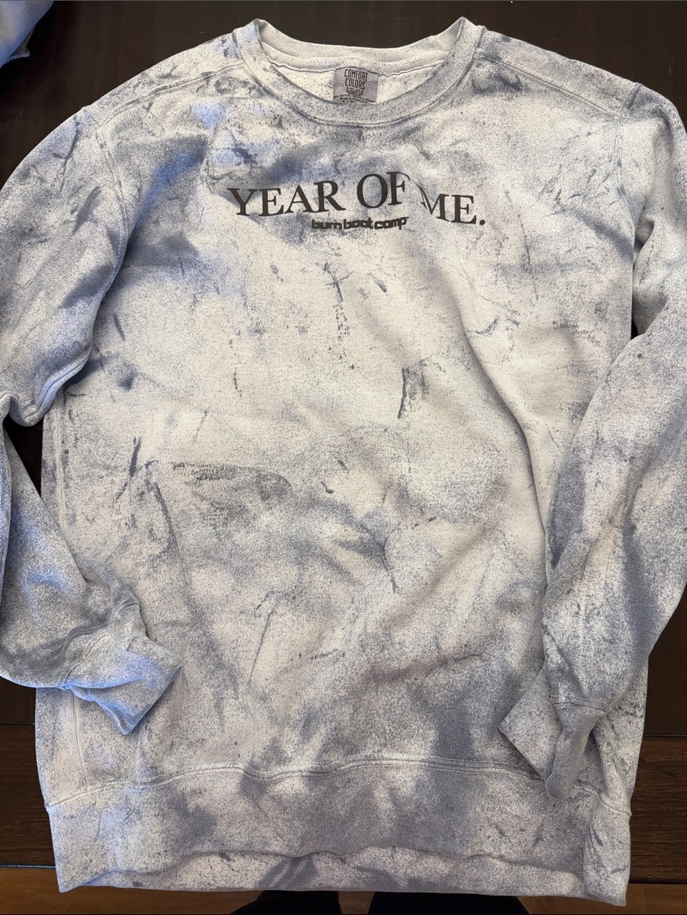 Burn Boot Camp “Year Of Me” Tie-Dye Crewneck Sweatshirt - Light Gray/White
